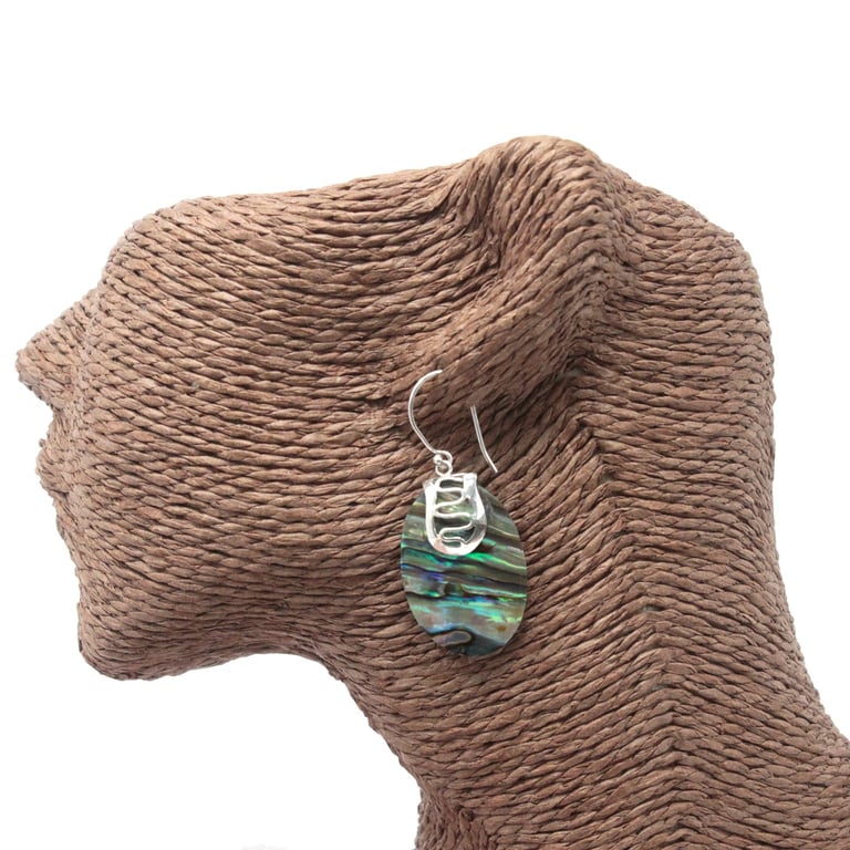 Silver Abalone Shell Earrings - Natural Oceanic Charm