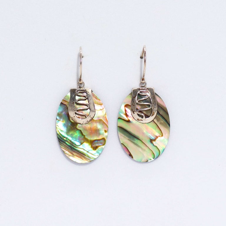 Silver Abalone Shell Earrings - Natural Oceanic Charm
