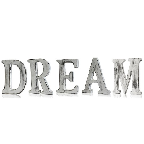 Shabby Chic Wooden Letters Set (5) - Vintage Decor by DreamDeco