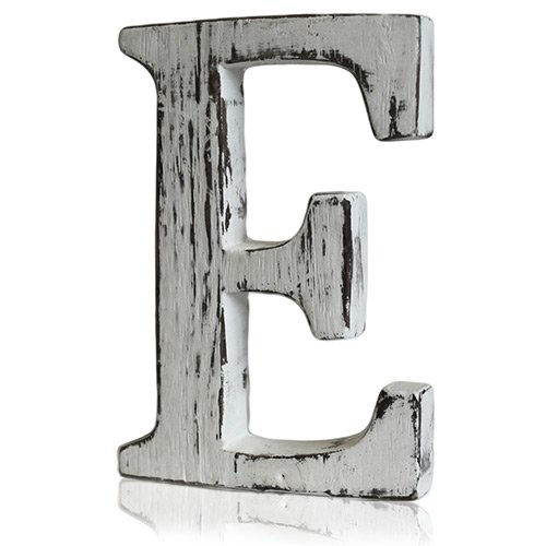 Shabby Chic Letters - E: Vintage Style Wall Art Decor for Home & Garden