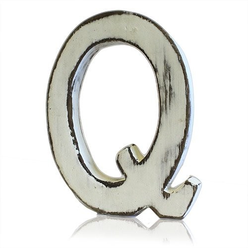 Shabby Chic Q Letter Wall Art - Rustic Home Decor Decoration