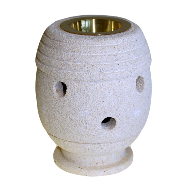 Classic Stone Oil Burner - Traditional Antique Oil Lamp Design