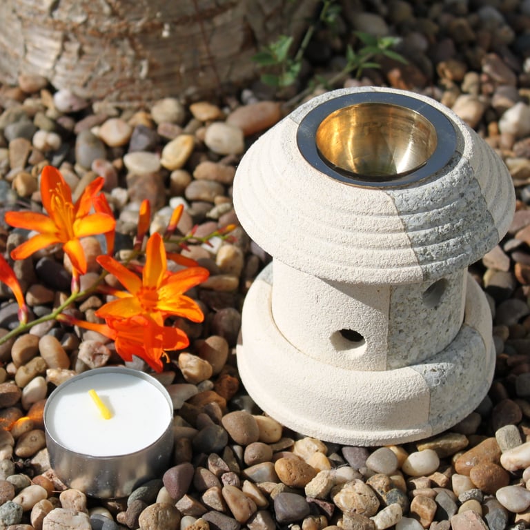 Stone Oil Burner & Lantern Combo - Multi-Functional Design