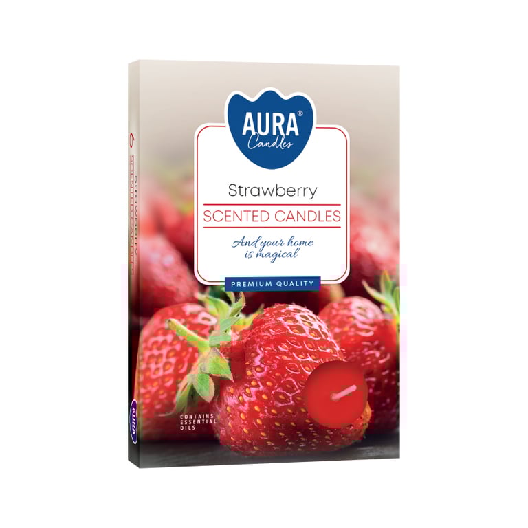 Strawberry Scented Tealights Set - 6 Piece Home Fragrance Candle Collection