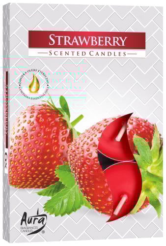 Strawberry Scented Tealights Set - 6 Piece Home Fragrance Candle Collection