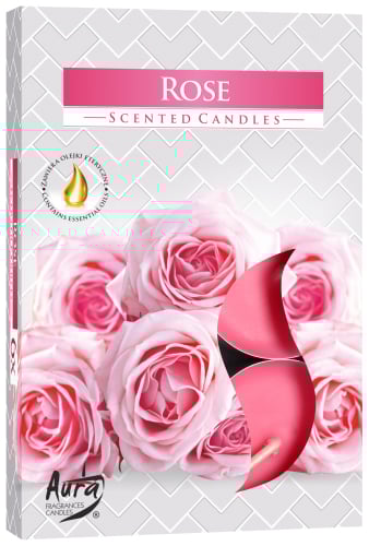 Rose Scented Tea Light Candles - Set of 6 Home Fragrance Tealights