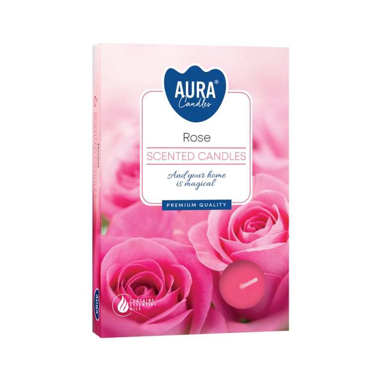 Rose Scented Tea Light Candles - Set of 6 Home Fragrance Tealights