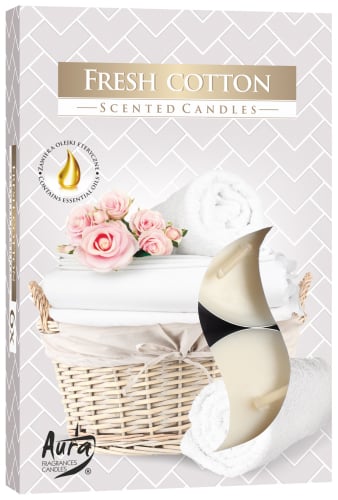 Set of 6 Scented Tealights - Fresh Cotton Home Fragrance Candle Set