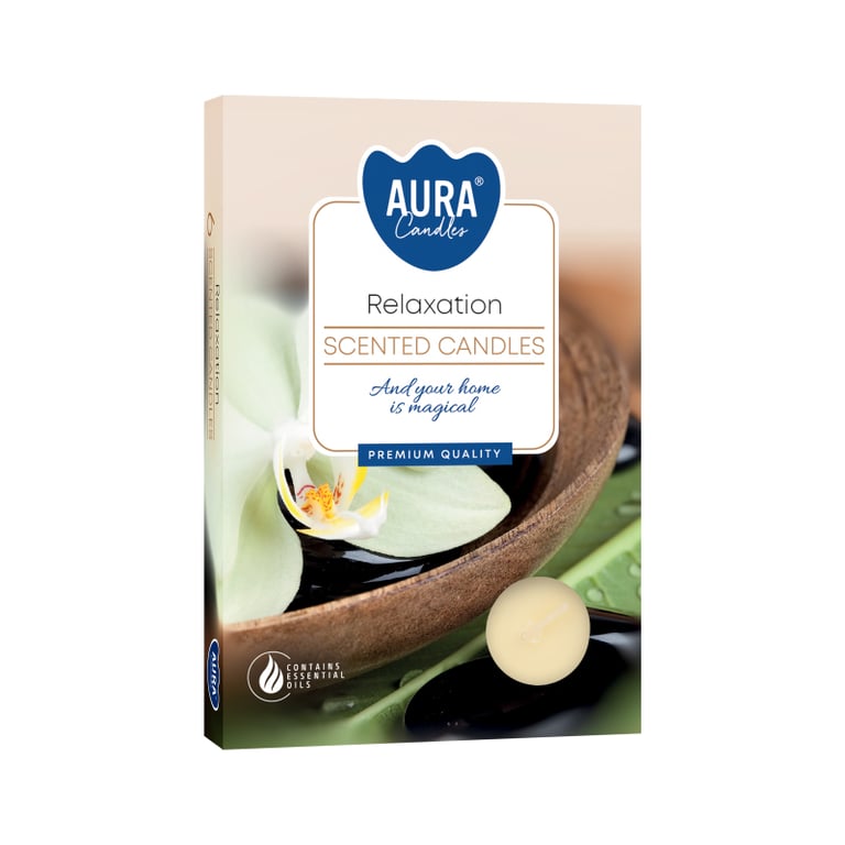 Set of 6 Scented Tealights for Relaxation and Stress Relief - Home Fragrance Ambient Lighting