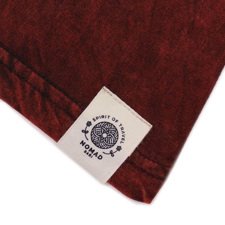Small Stone-Washed Mandala T-Shirt (Maroon) - Bohemian Chic
