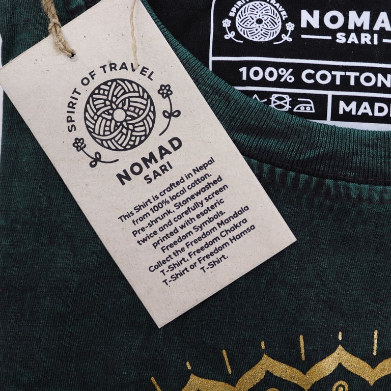 Green Stone Washed Mandala T-Shirt (Medium)