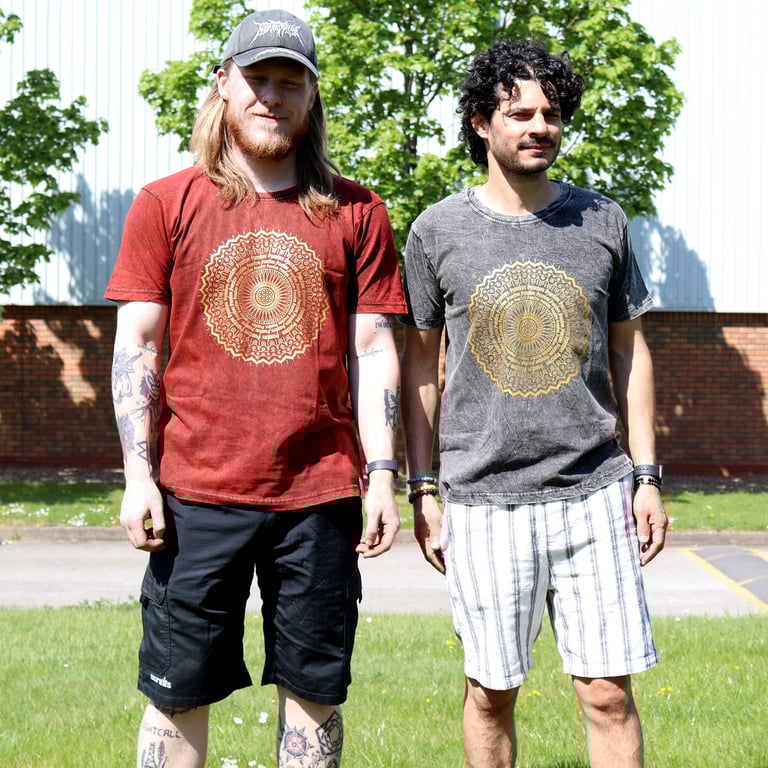 XLarge Stonewashed Maroon Mandala T-Shirt - XXLivingStyle