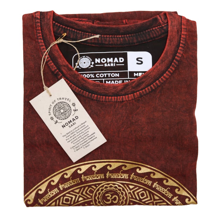 Chakra Stone Washed Maroon T-Shirt - Small (BrandName)