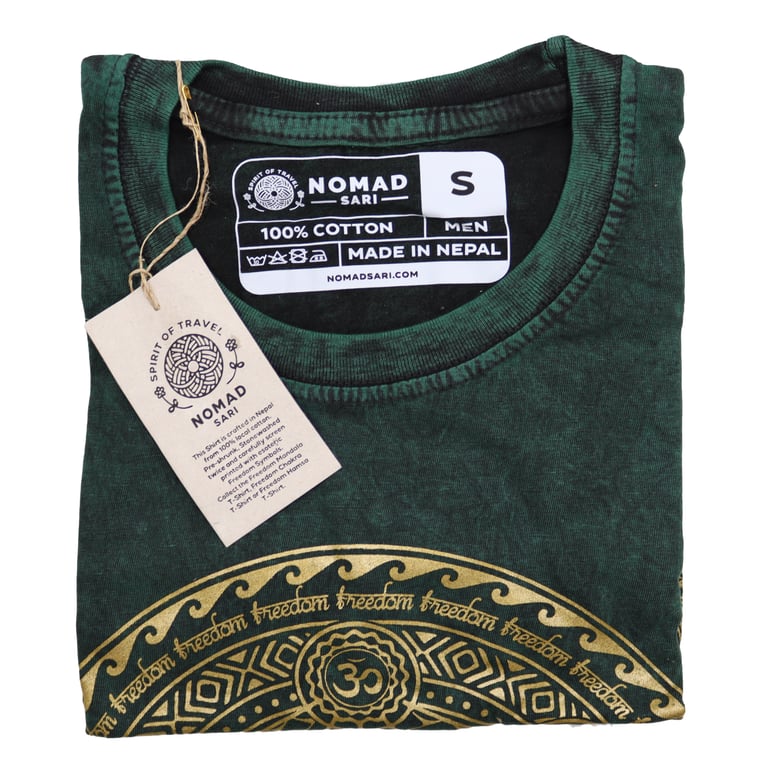 Small Stone Wash Green Chakra T-Shirt - Namaste Apparel