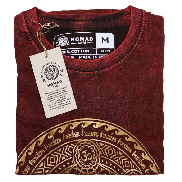Chakra Maroon Stone Wash T-Shirt - Medium Fit