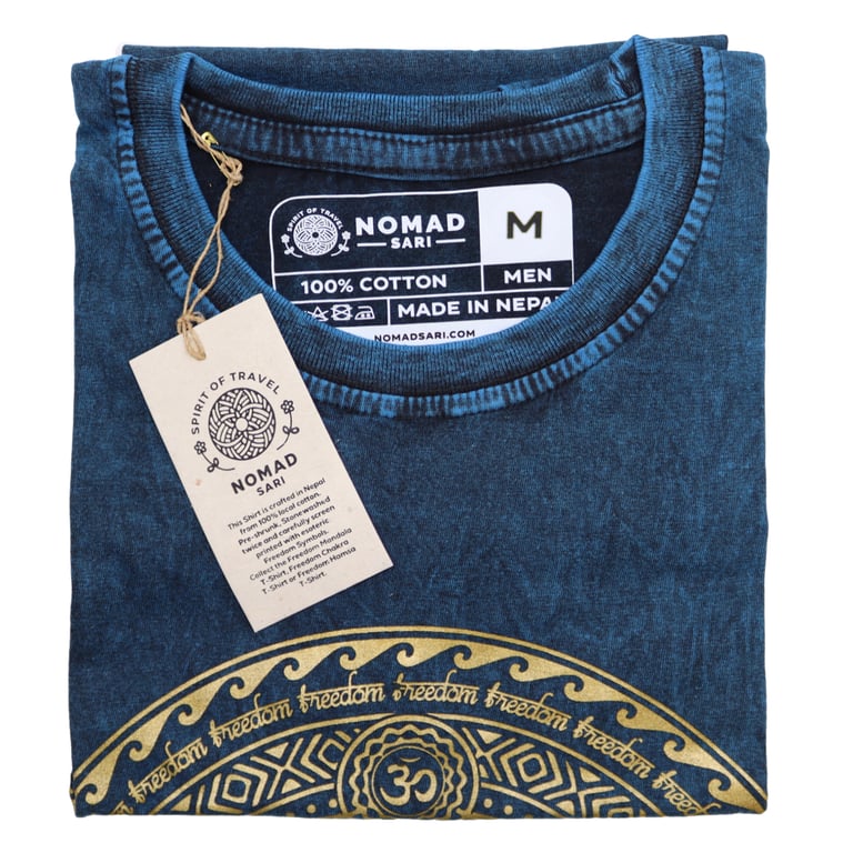 Chakra Stone Washed T-Shirt (Medium) - Blue - Product Name