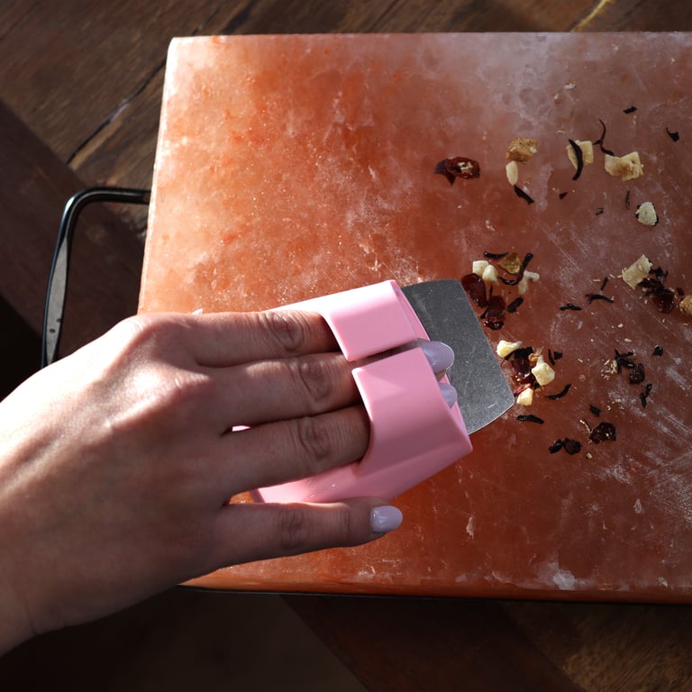 Himalayan Salt Block Cleaning Brush - Natural Food-Safe Scrubber Tool