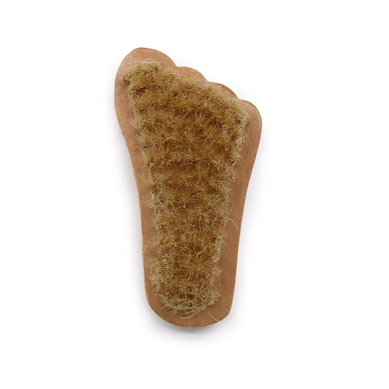 Mini Foot Shaped Natural Bristle Brush for Exfoliation and Massage