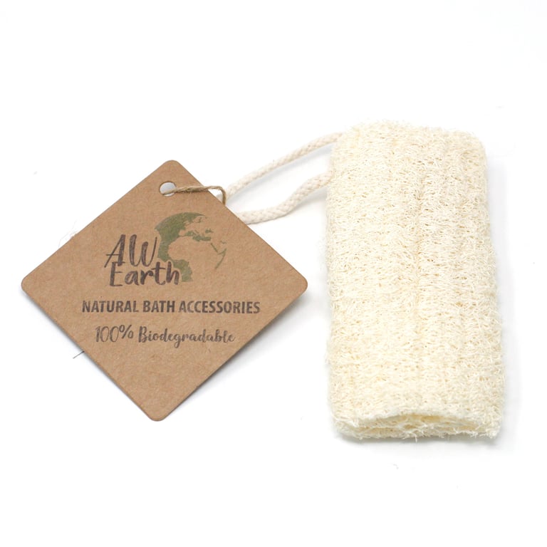 Natural Loofah Scrub on Rope - Eco Friendly Body Exfoliator for Home Spa Use