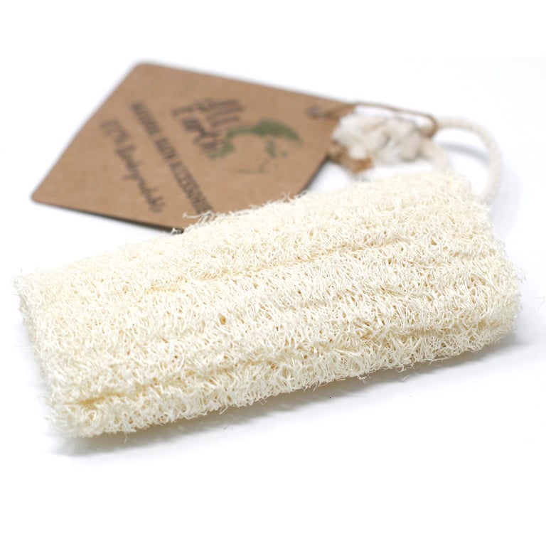Natural Loofah Scrub on Rope - Eco Friendly Body Exfoliator for Home Spa Use
