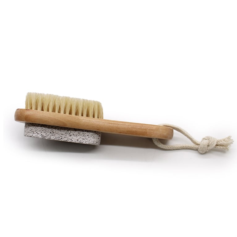 Pumice Backed Exfoliating Brush for Home Grooming and Skin Care