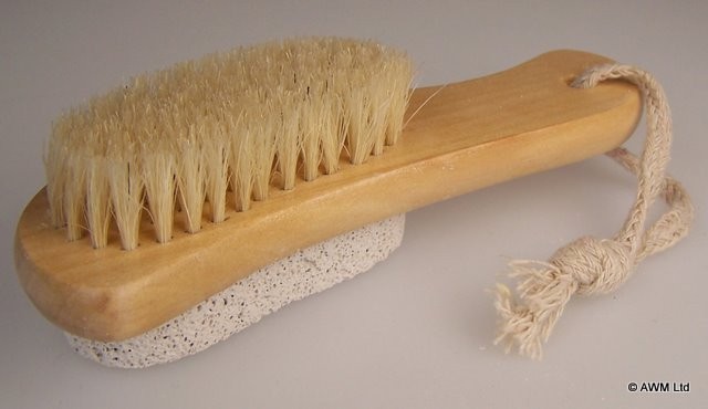 Pumice Backed Exfoliating Brush for Home Grooming and Skin Care