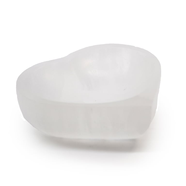 10cm Selenite Heart Bowl - Natural Crystal Decor, Aromatherapy & Jewelry Holder