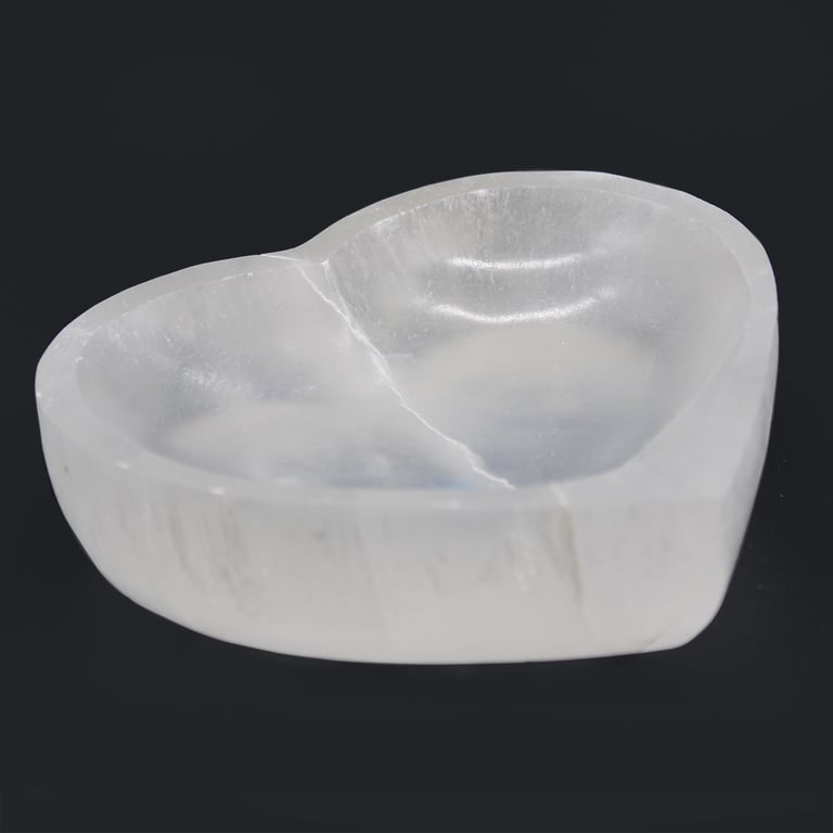 15cm Selenite Heart Bowl - Natural Crystal Decor, Selenite Heart Bowl by Your Brand
