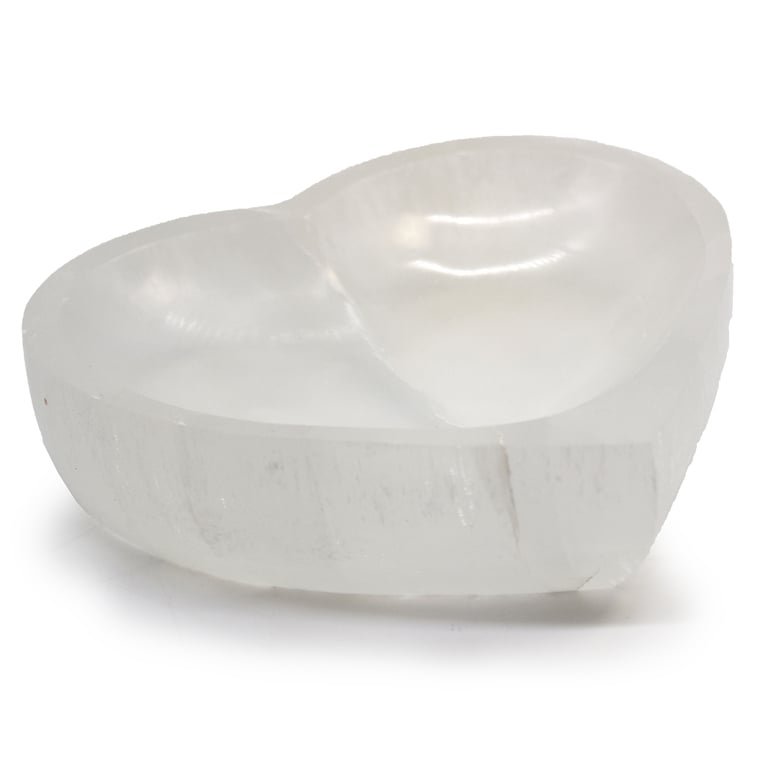 15cm Selenite Heart Bowl - Natural Crystal Decor, Selenite Heart Bowl by Your Brand