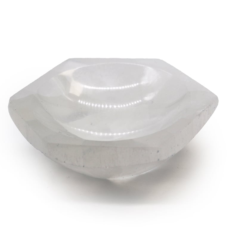 10cm Selenite Hex Bowl - Natural Crystal Dish - Brand Name