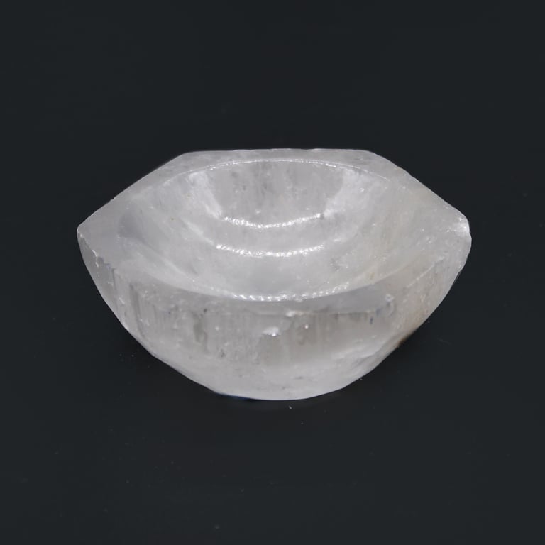 Selenite Hex Bowl - 6cm Crystal Spiritual Meditation Bowl