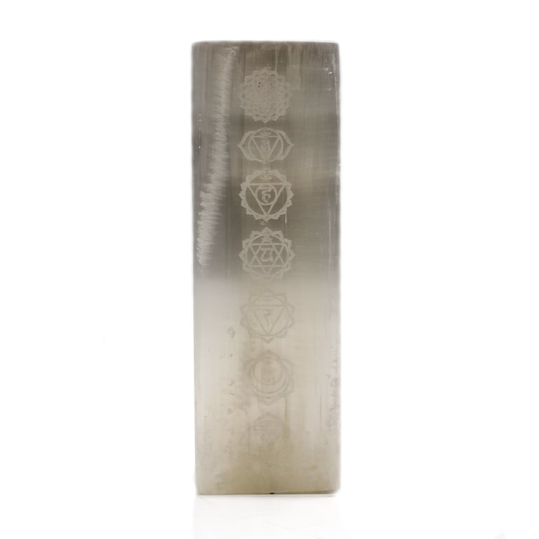 25cm Selenite Chakra Lamp - Aromatherapy & Meditation Aid