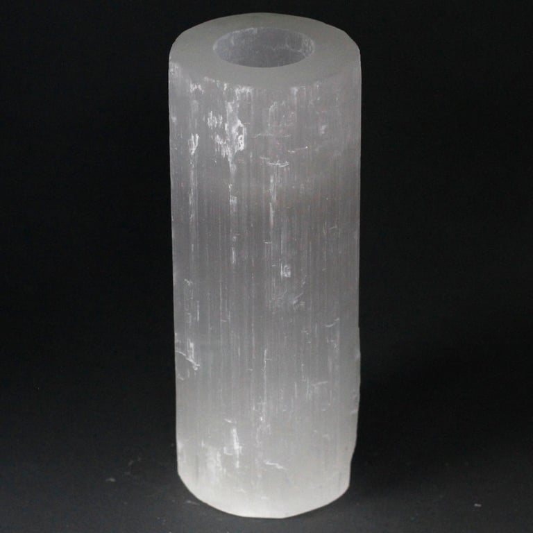 20cm Selenite Candle Holder - Luxury Aesthetic