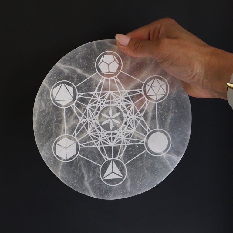 18cm Large Charging Plate (Sacred Geometry) - Universal Compatibility