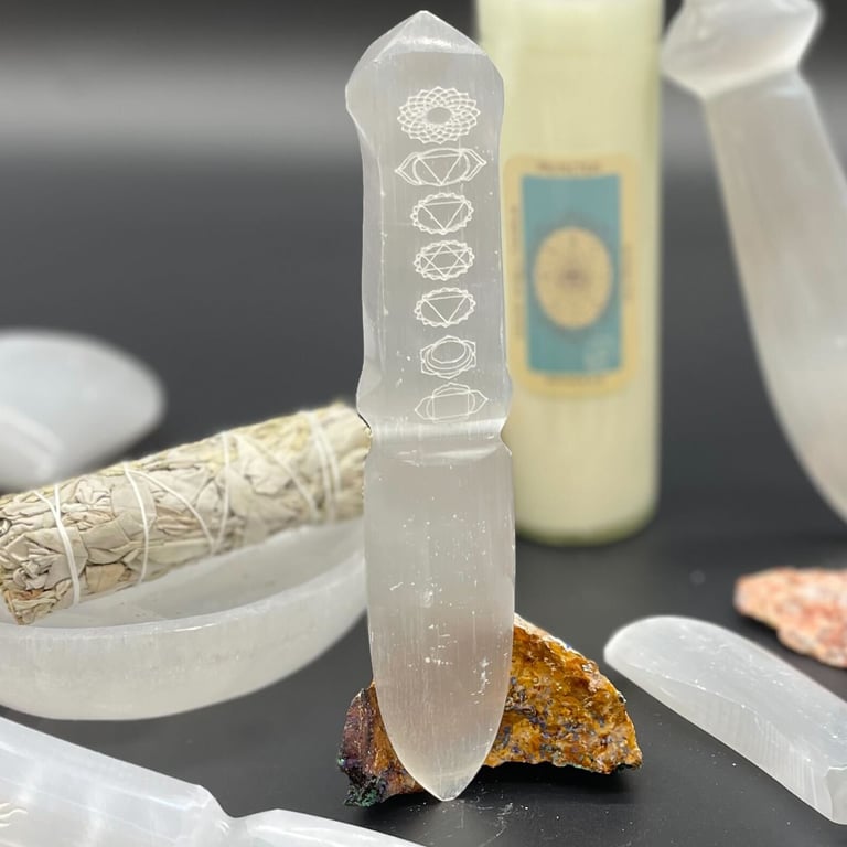 Chakra Crystal Selenite Ritual Knife - Healing Energy by Brand/Model