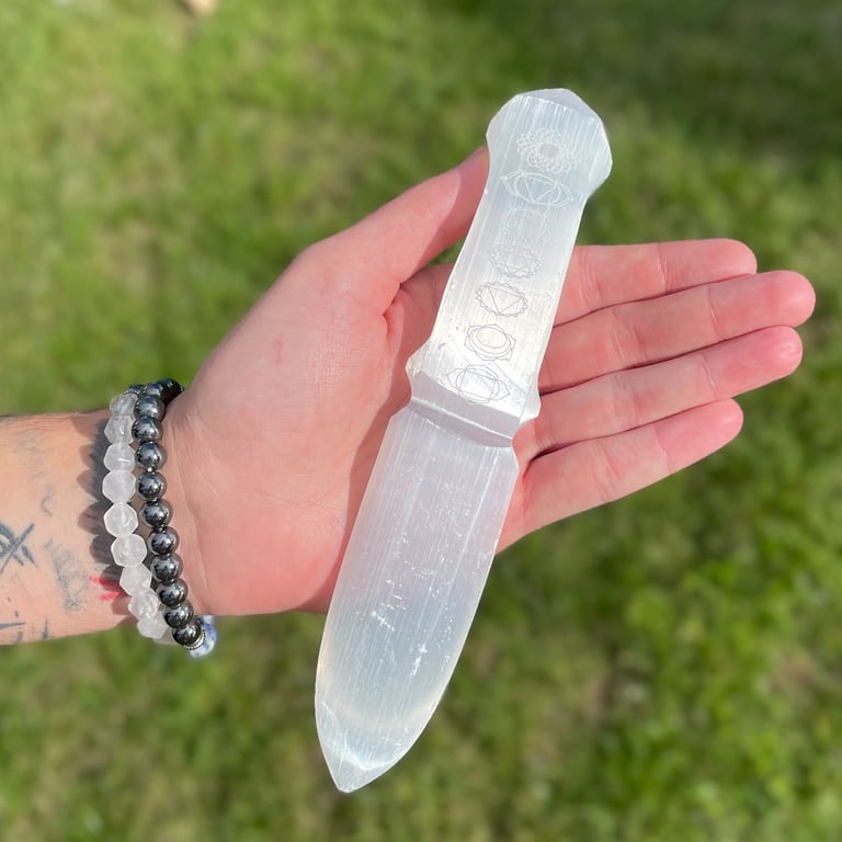 Chakra Crystal Selenite Ritual Knife - Healing Energy by Brand/Model