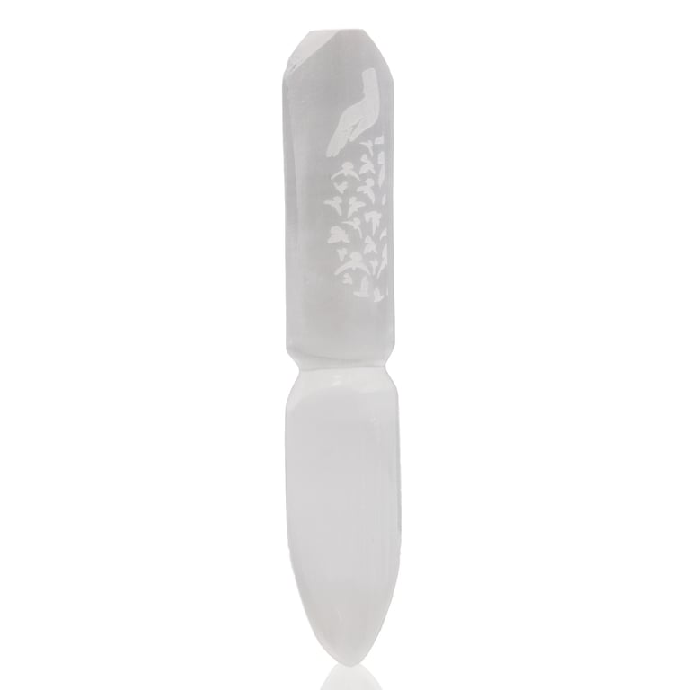 Crystal Ritual Knife - Releases Bonds - Selenite (Brand/Model not provided)