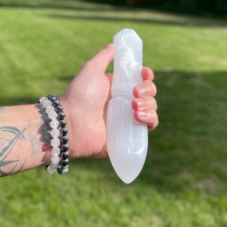 Crystal Healing Knife - Selenite, Past Release Tool
