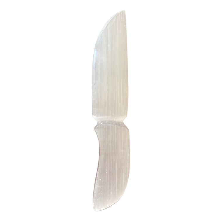Classic Selenite Ritual Knife - Crystal Blade for Spiritual Practice and Magic Ceremonies