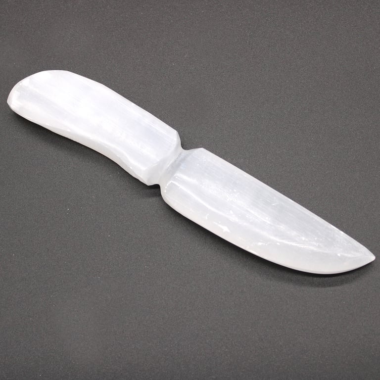 Classic Selenite Ritual Knife - Crystal Blade for Spiritual Practice and Magic Ceremonies