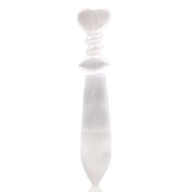 25cm Selenite Ritual Spiral Knife - Large (Selenite Lrg Ritual Knife)