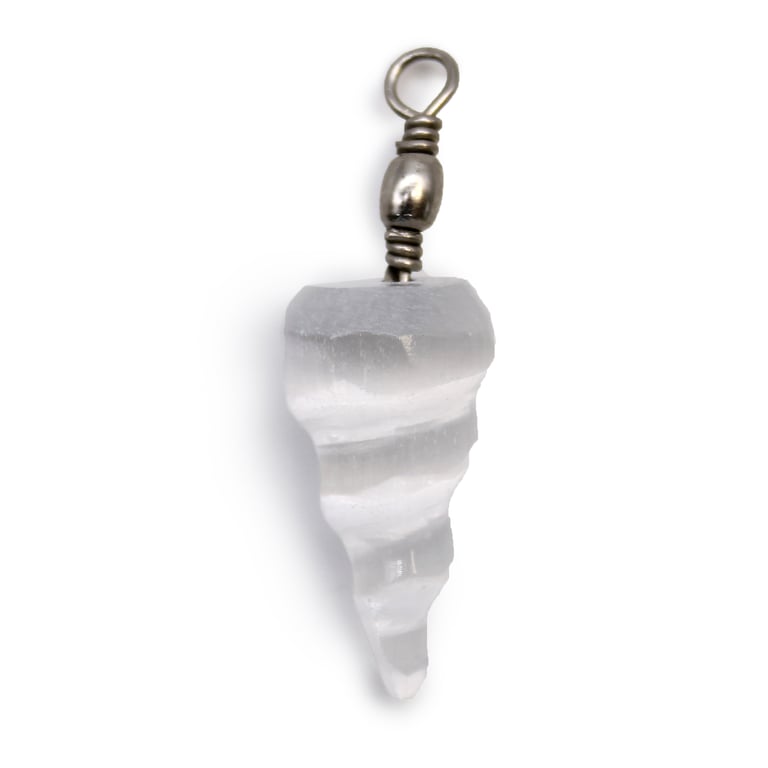 Selenite Crystal Spiral Pendant - Healing and Spiritual Energy Necklace