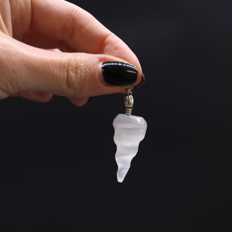 Selenite Crystal Spiral Pendant - Healing and Spiritual Energy Necklace