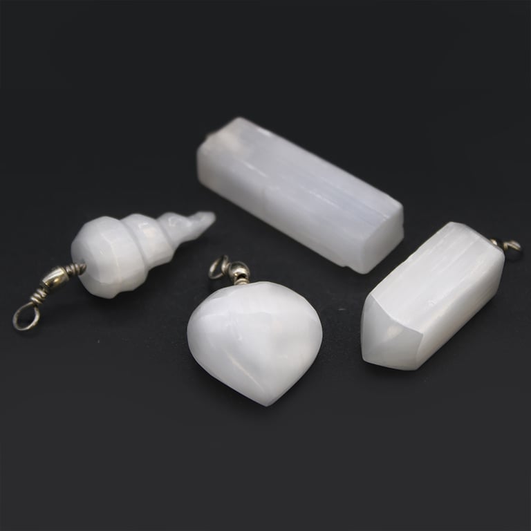Selenite Crystal Spiral Pendant - Healing and Spiritual Energy Necklace