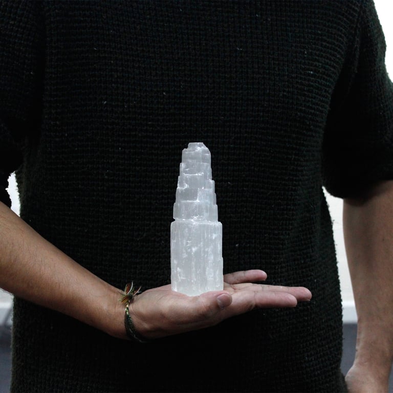 Natural Selenite Tower - 15cm Crystal Healing Stone of Clarity and Light