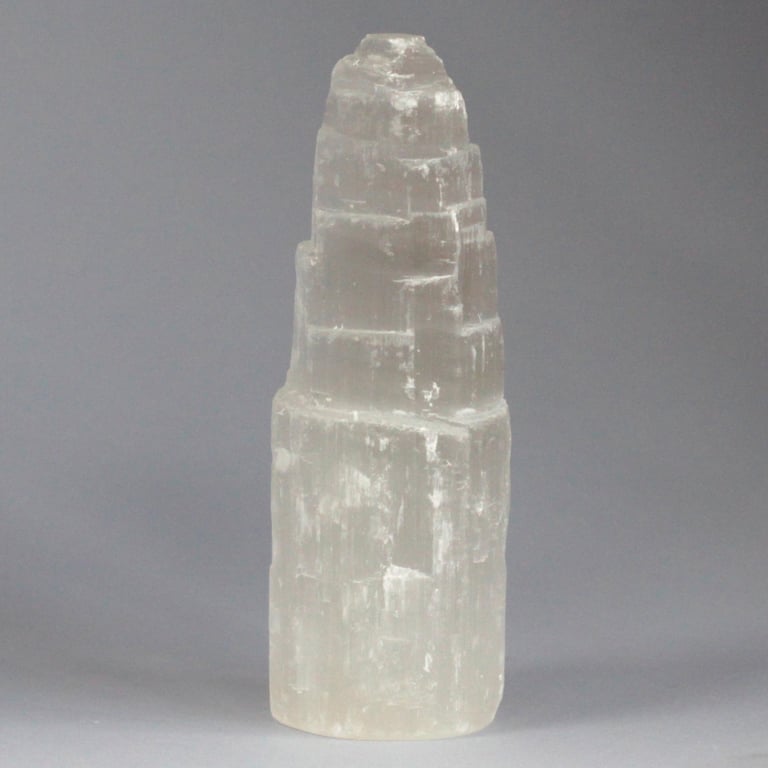 Natural Selenite Tower - 15cm Crystal Healing Stone of Clarity and Light