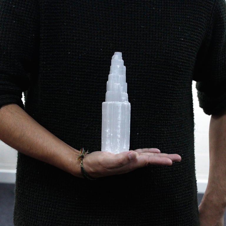 20cm Natural Selenite Tower - Pure Crystal Healing (or) 20 cm Selenite Tower - Powerful Mineral Energy Booster