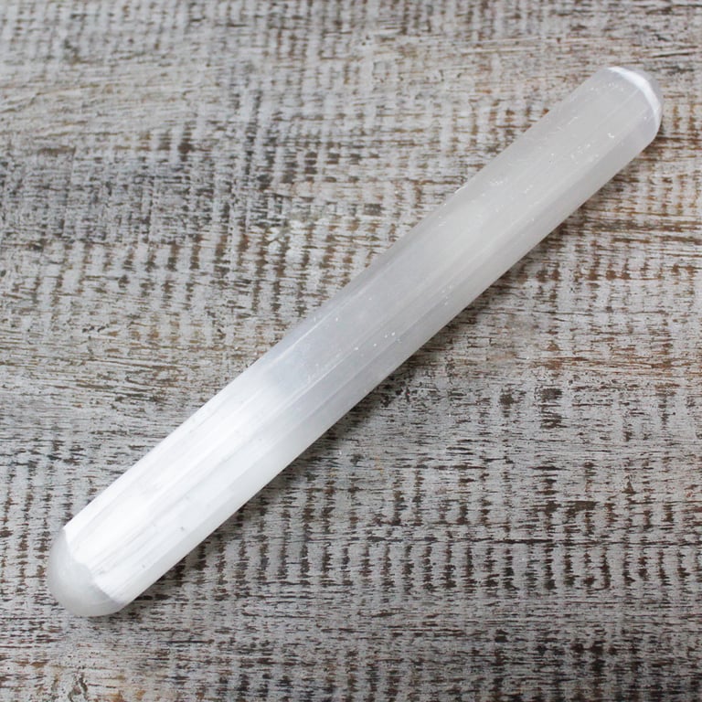 16cm Selenite Crystal Wand - Metaphysical Tool for Home Decor and Energy Healing