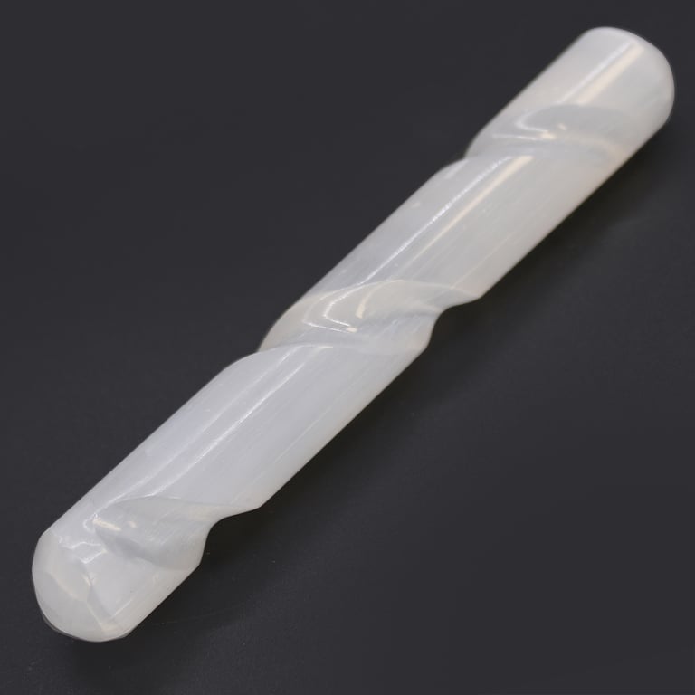 Selenite Spiral Wand - Healing Energy Crystal Tool for Home Decor and Spiritual Practices