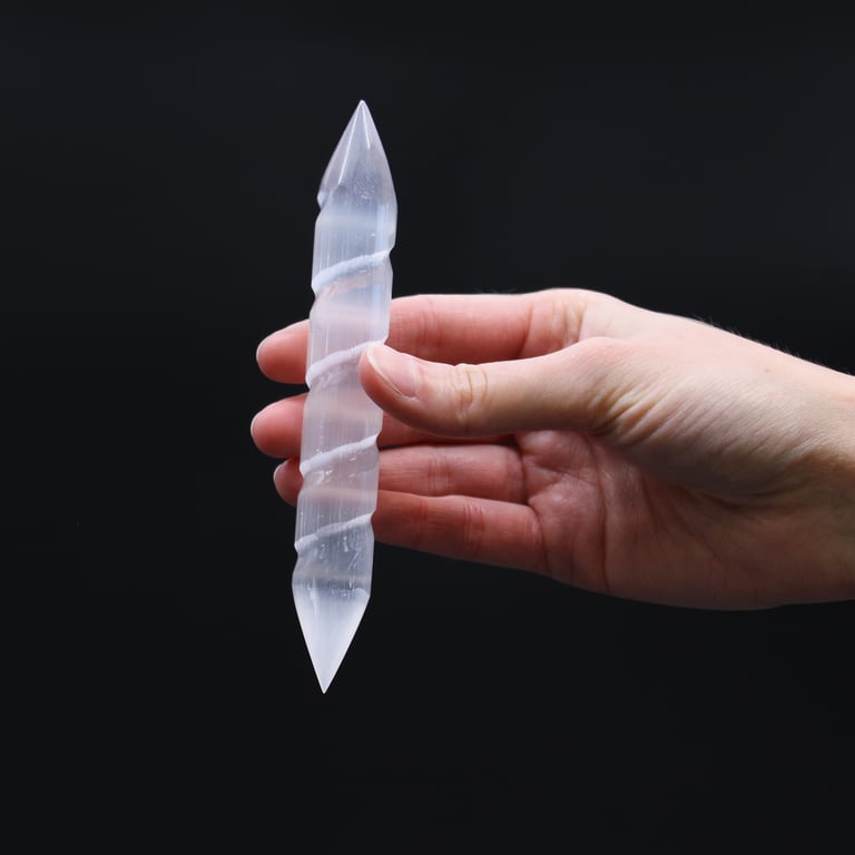 Selenite Spiral Wands - Crystal Healing Tools for Home Decor and Meditation